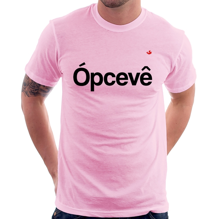 Camiseta Ópcevê - Rosa Bebê