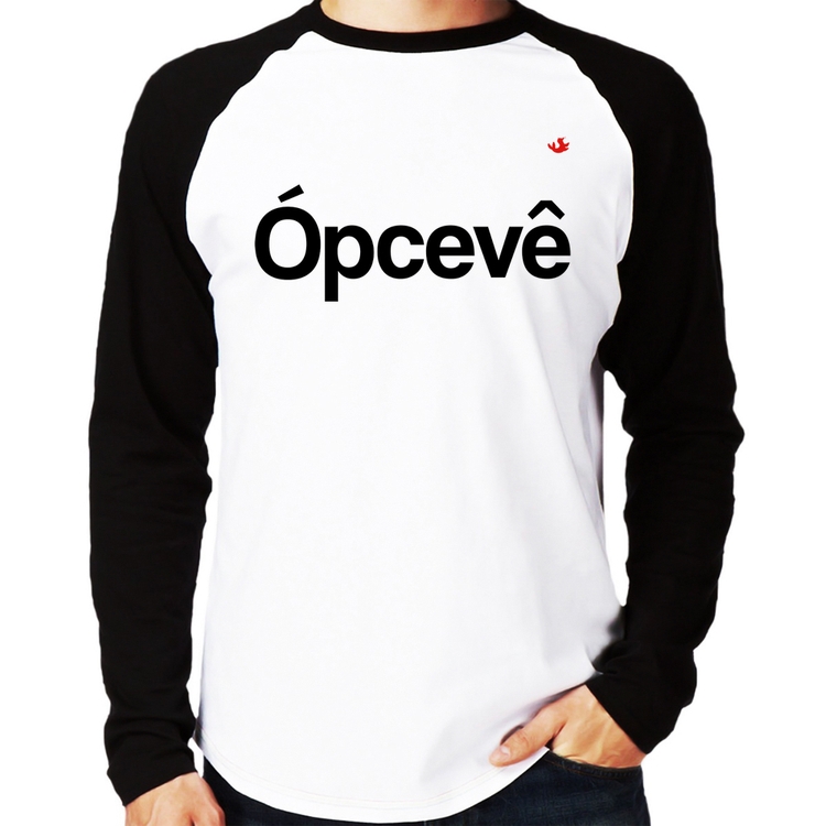 Camiseta Raglan Ópcevê Manga Longa
