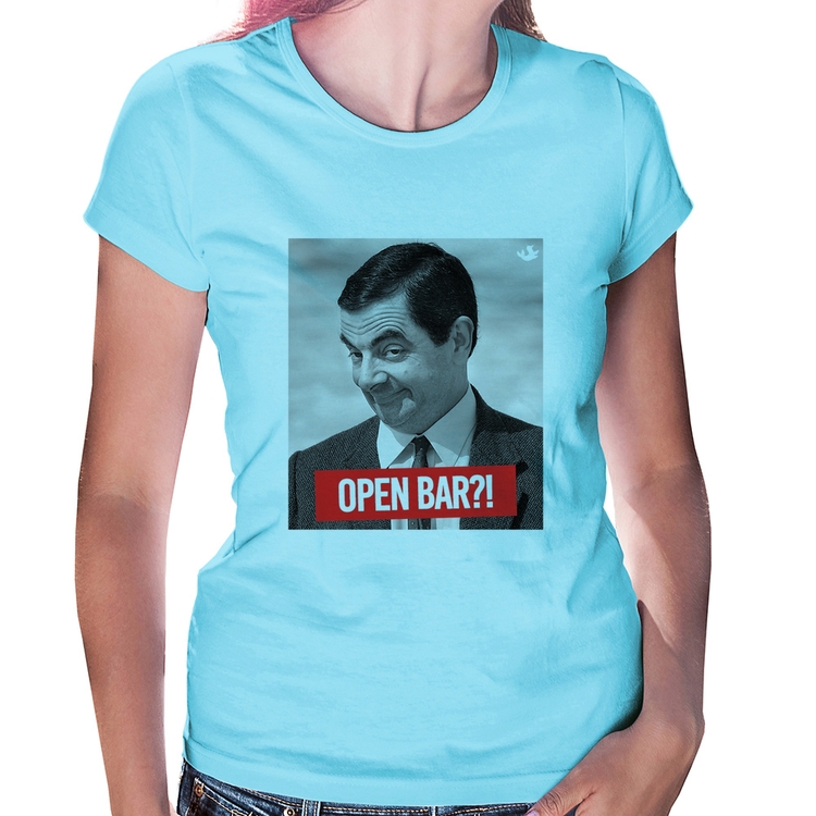 Baby Look Open Bar?! - Azul Bebê