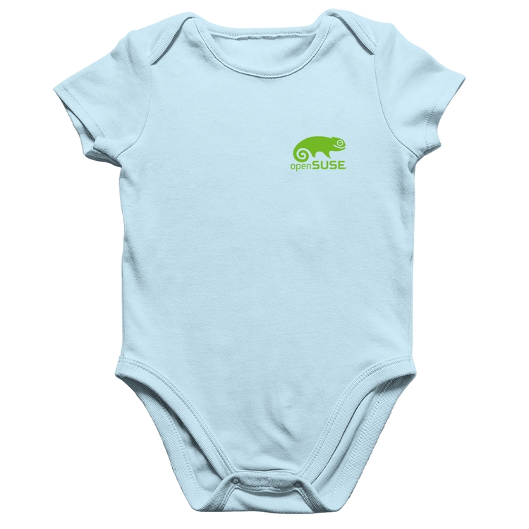 Body Bebê Algodão openSUSE Linux - Azul Bebê