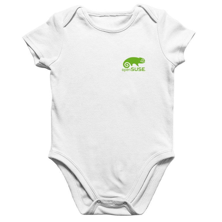 Body Bebê Algodão openSUSE Linux - Branco