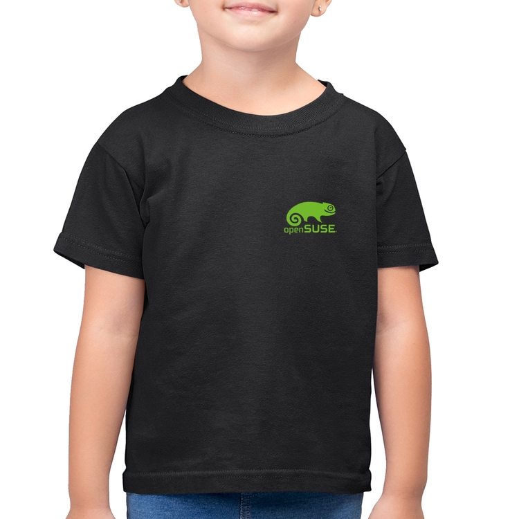 Camiseta Algodão Infantil openSUSE Linux