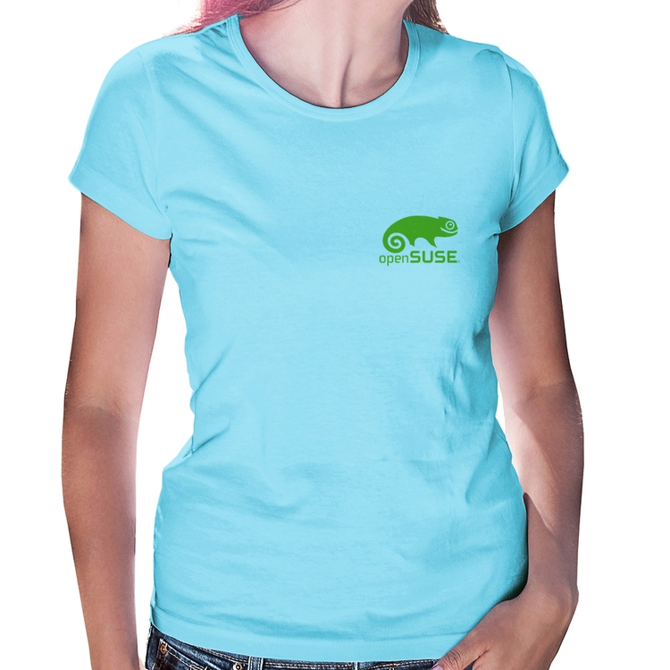 Baby Look openSUSE Linux - Azul Bebê