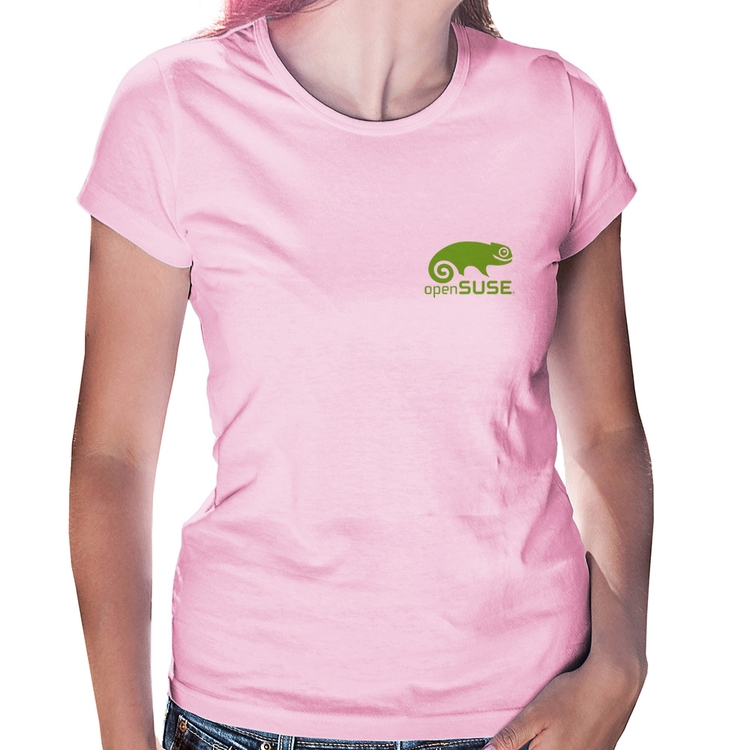 Baby Look openSUSE Linux - Rosa Bebê