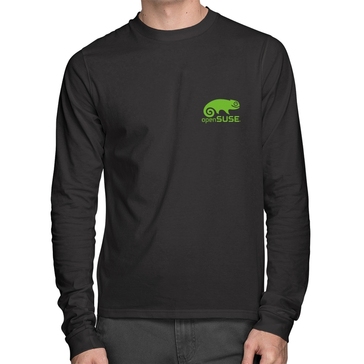 Camiseta Algodão openSUSE Linux Manga Longa