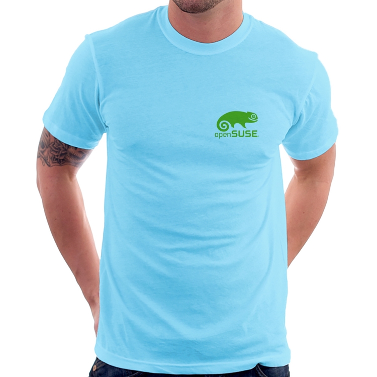 Camiseta openSUSE Linux - Azul Bebê