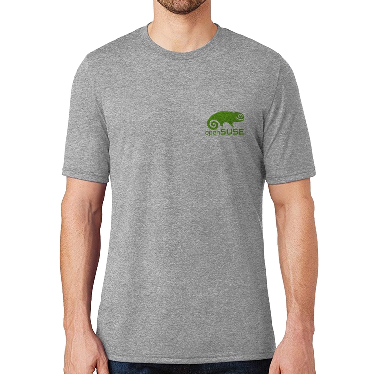 Camiseta openSUSE Linux - Cinza
