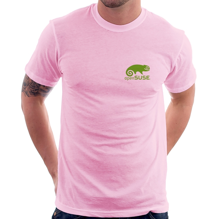 Camiseta openSUSE Linux - Rosa Bebê