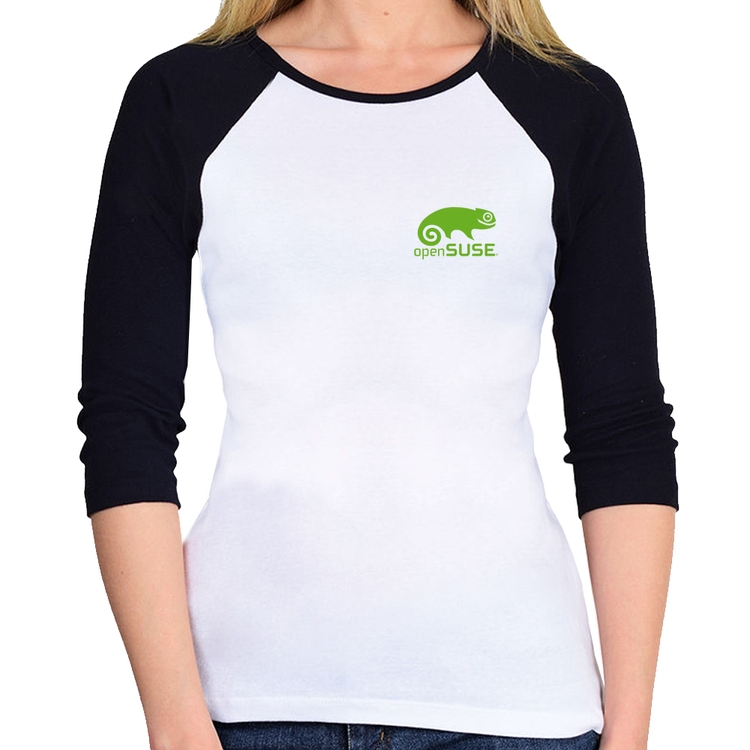Baby Look Raglan openSUSE Linux Manga 3/4