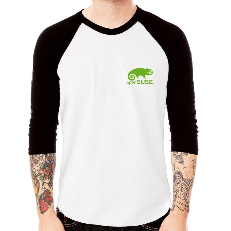 Camiseta Raglan openSUSE Linux Manga 3/4