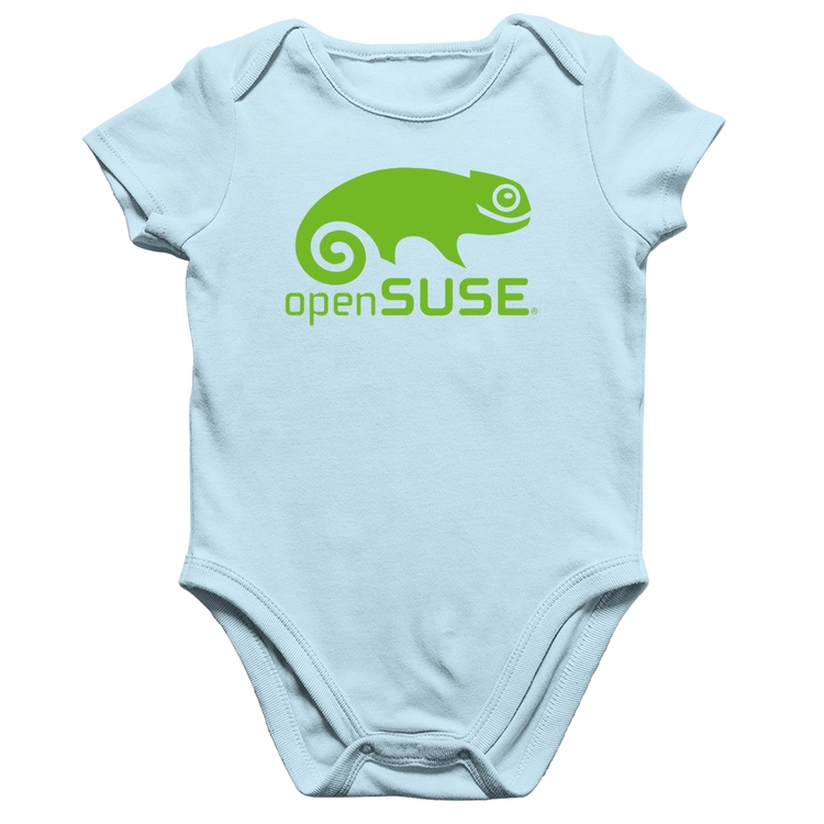 Body Bebê Algodão openSUSE Linux Logo - Azul Bebê