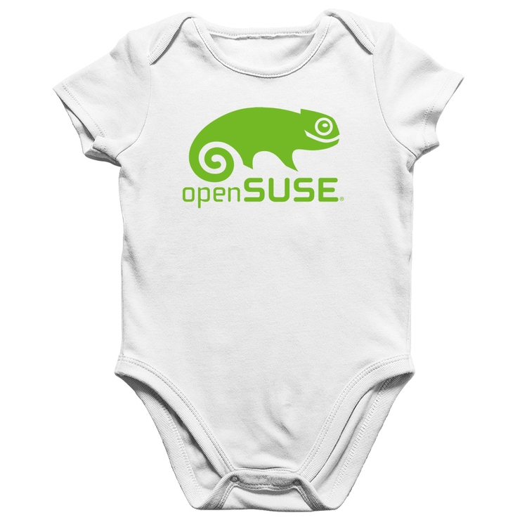 Body Bebê Algodão openSUSE Linux Logo - Branco