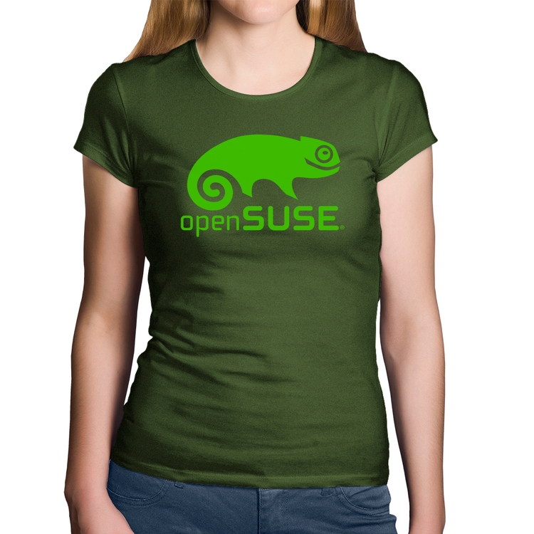 Baby Look Algodão openSUSE Linux Logo - Musgo