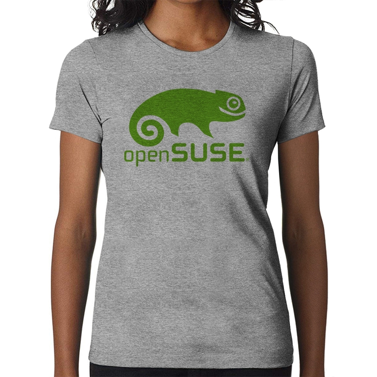 Baby Look openSUSE Linux Logo - Cinza