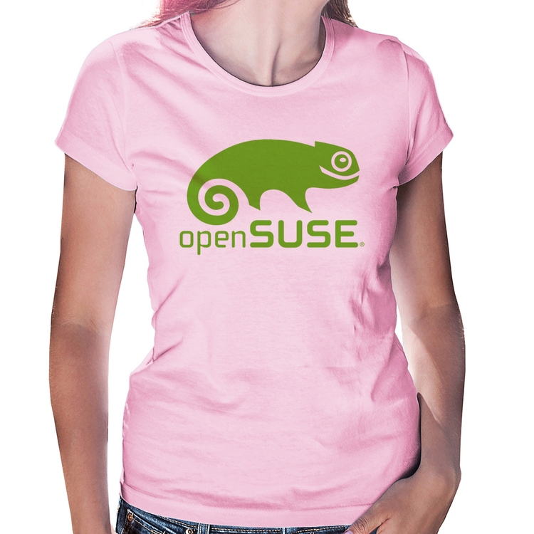 Baby Look openSUSE Linux Logo - Rosa Bebê