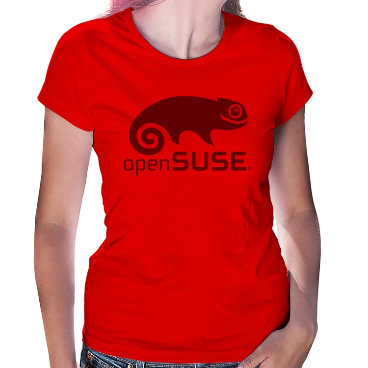 Baby Look openSUSE Linux Logo - Vermelha