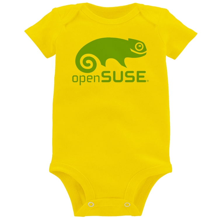 Body Bebê openSUSE Linux Logo - Amarelo