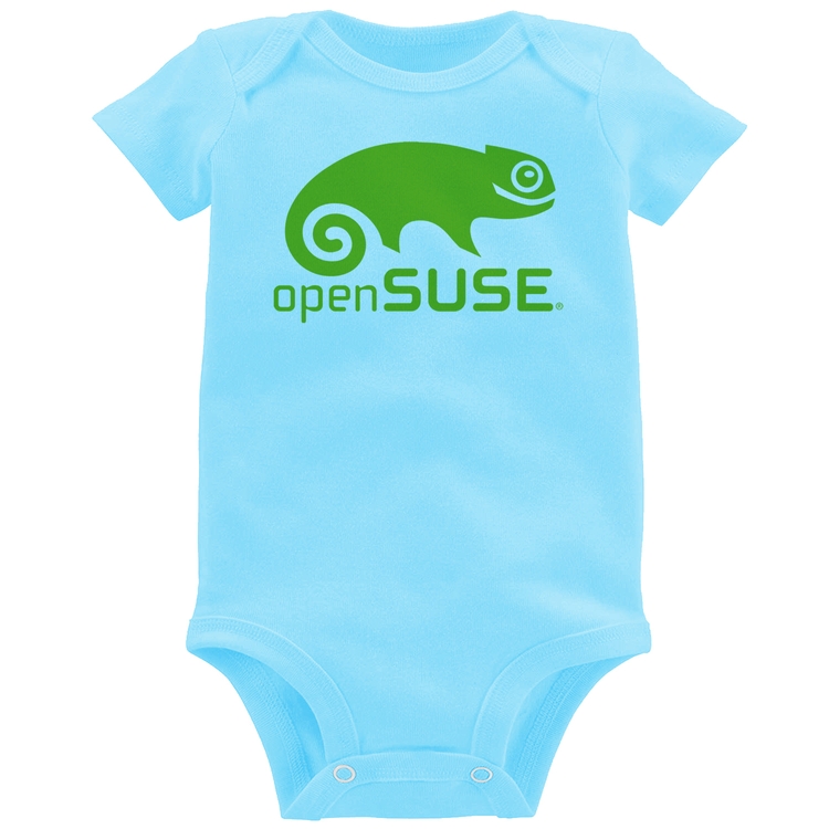 Body Bebê openSUSE Linux Logo - Azul Bebê