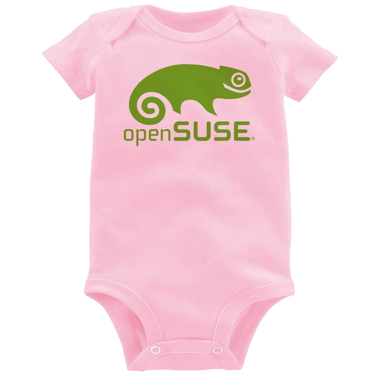 Body Bebê openSUSE Linux Logo - Rosa Bebê