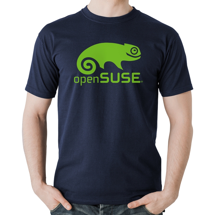 Camiseta Algodão openSUSE Linux Logo - Marinho