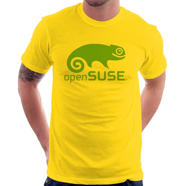 Camiseta openSUSE Linux Logo - Amarela