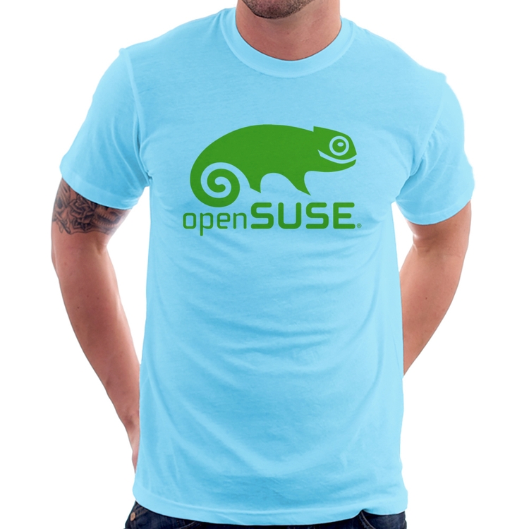Camiseta openSUSE Linux Logo - Azul Bebê