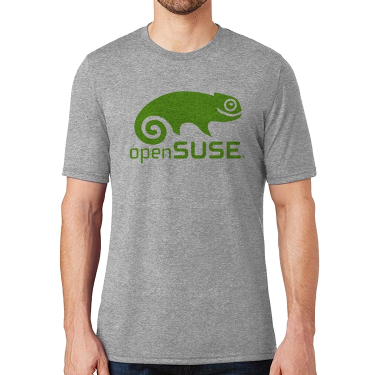 Camiseta openSUSE Linux Logo - Cinza
