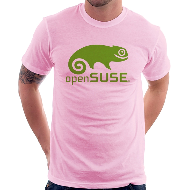 Camiseta openSUSE Linux Logo - Rosa Bebê