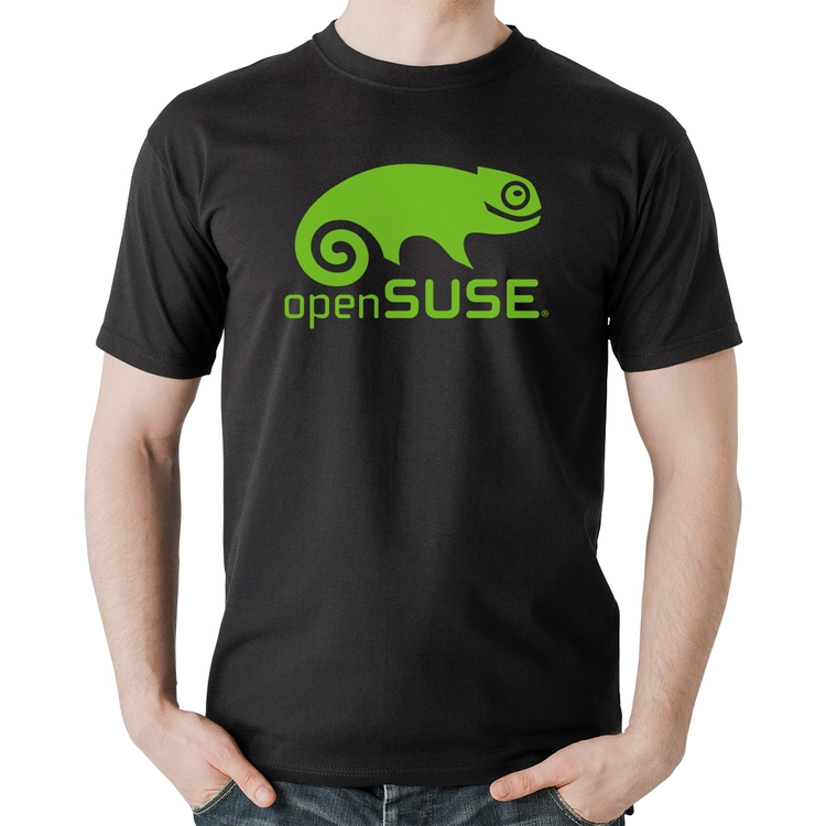 Camiseta Algodão openSUSE Linux Logo
