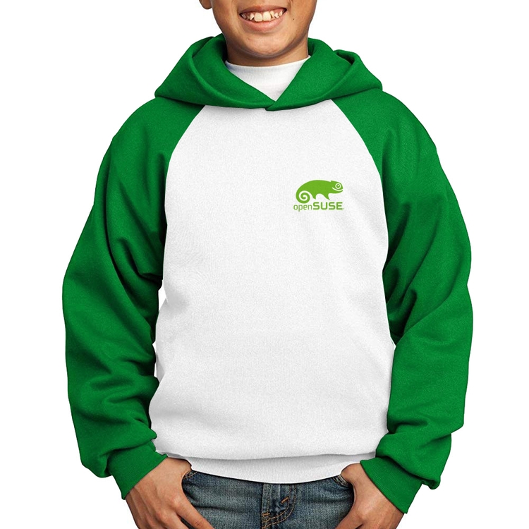 Moletom Infantil openSUSE Linux - Branco/Verde