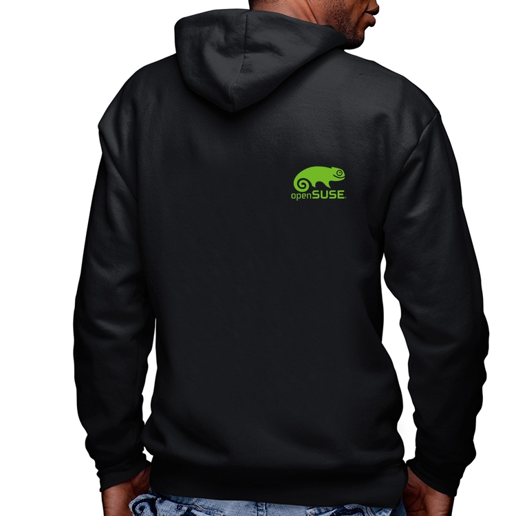 Blusa Moletom openSUSE Linux Masculina com Capuz e Zíper