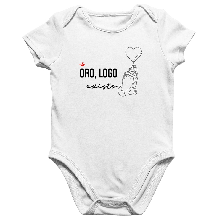 Body Bebê Algodão Oro, logo existo - Branco