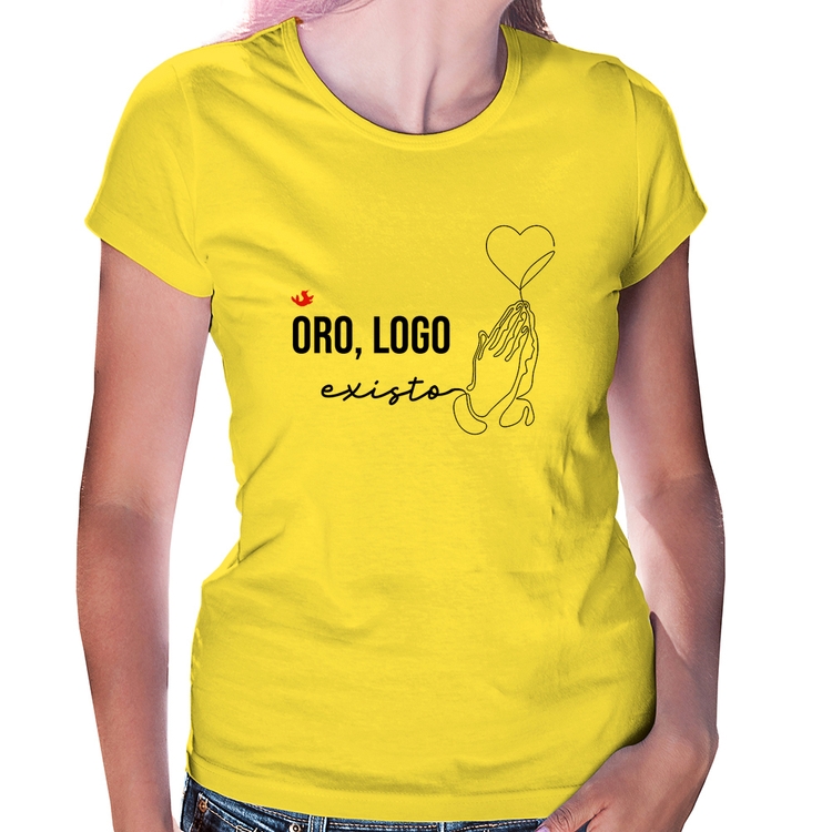 Baby Look Oro, logo existo - Amarela