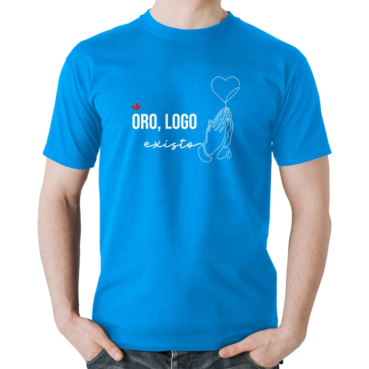 Camiseta Algodão Oro, logo existo - Azul