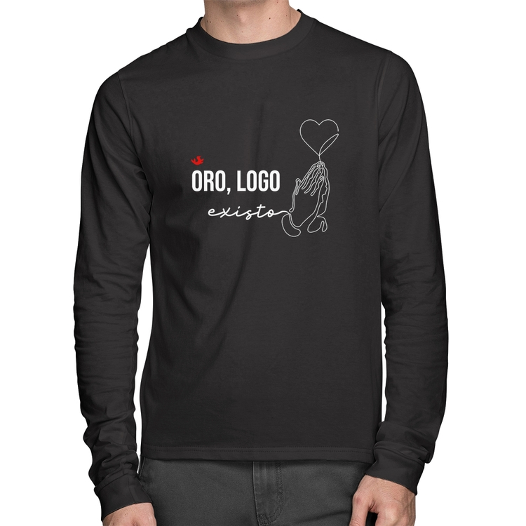 Camiseta Algodão Oro, logo existo Manga Longa