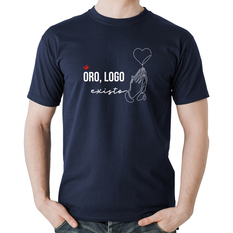 Camiseta Algodão Oro, logo existo - Marinho
