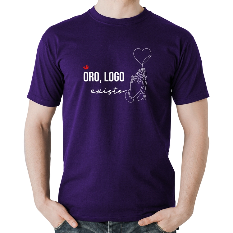 Camiseta Algodão Oro, logo existo - Roxa