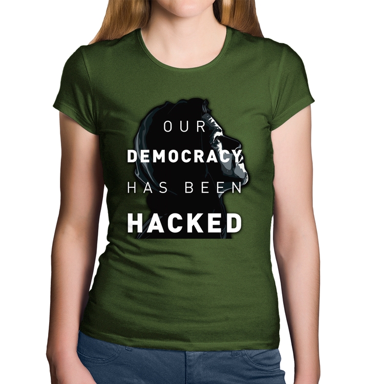 Baby Look Algodão Our Democracy Has Been Hacked - Musgo