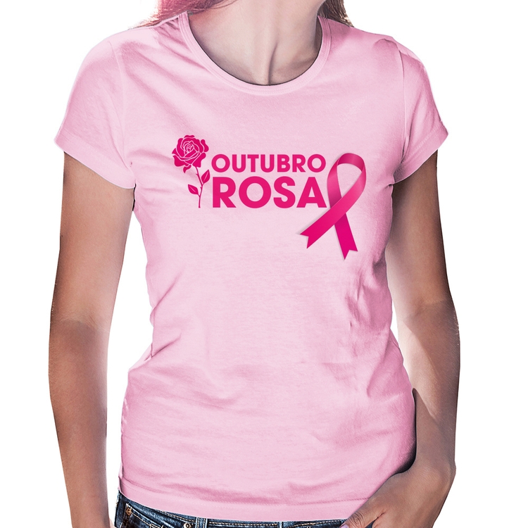 Baby Look Outubro Rosa - Rosa Bebê