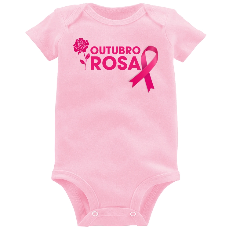 Body Bebê Outubro Rosa - Rosa Bebê