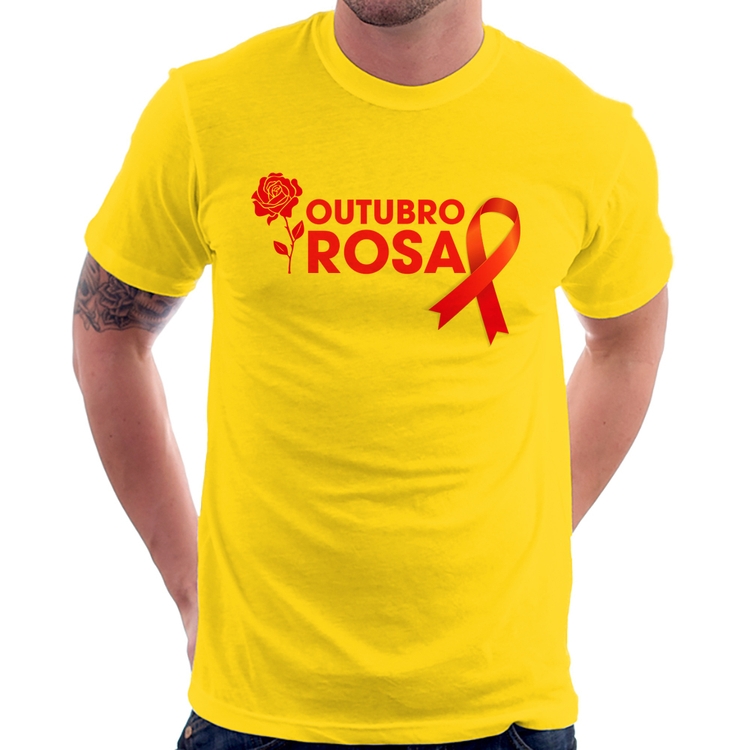Camiseta Outubro Rosa - Amarela