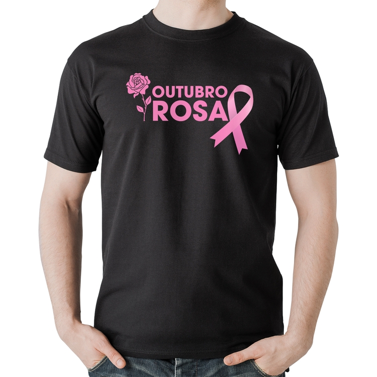 Camiseta Algodão Outubro Rosa