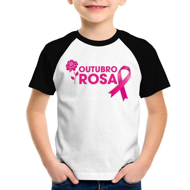 Camiseta Raglan Infantil Outubro Rosa