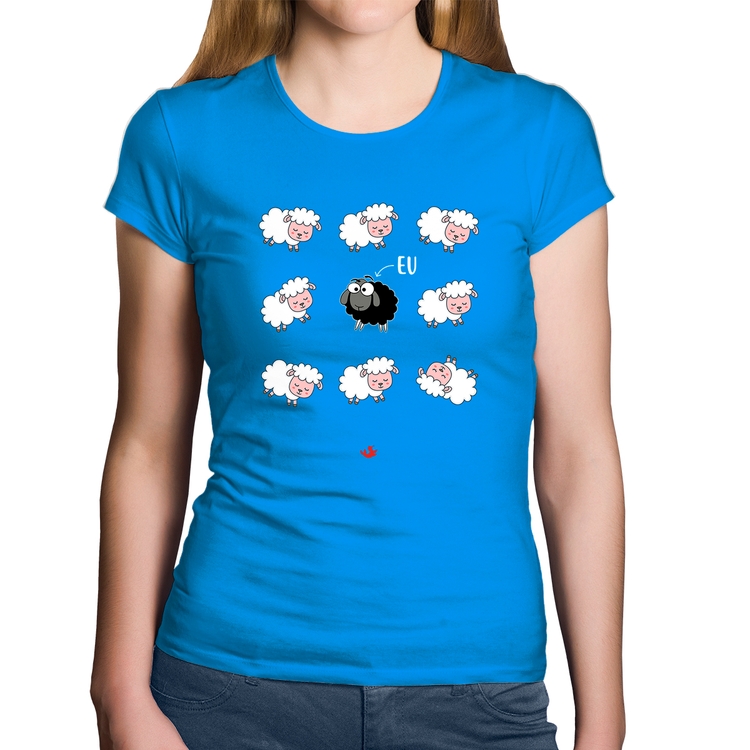 Baby Look Algodão Ovelha Negra - Azul