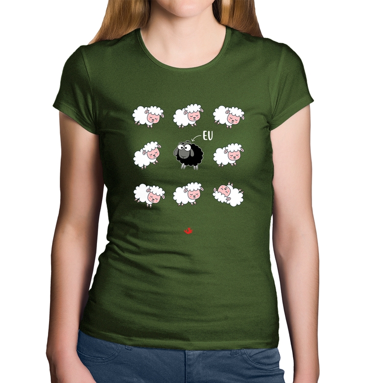 Baby Look Algodão Ovelha Negra - Musgo