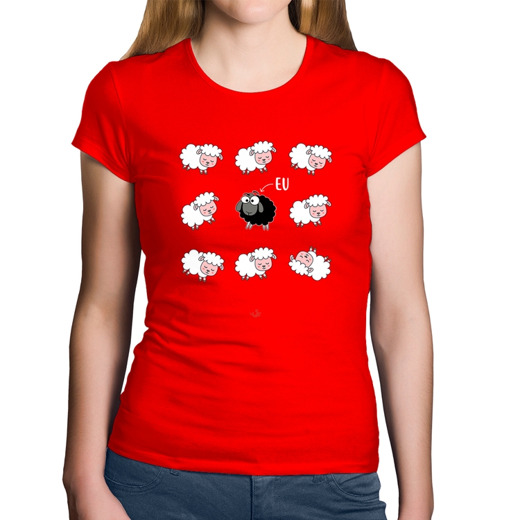 Baby Look Algodão Ovelha Negra - Vermelha