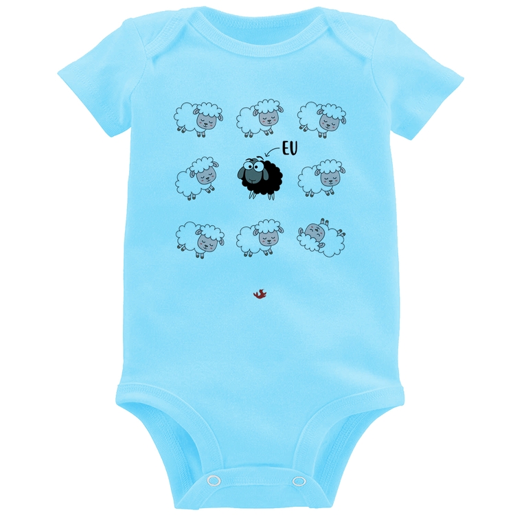 Body Bebê Ovelha Negra - Azul Bebê