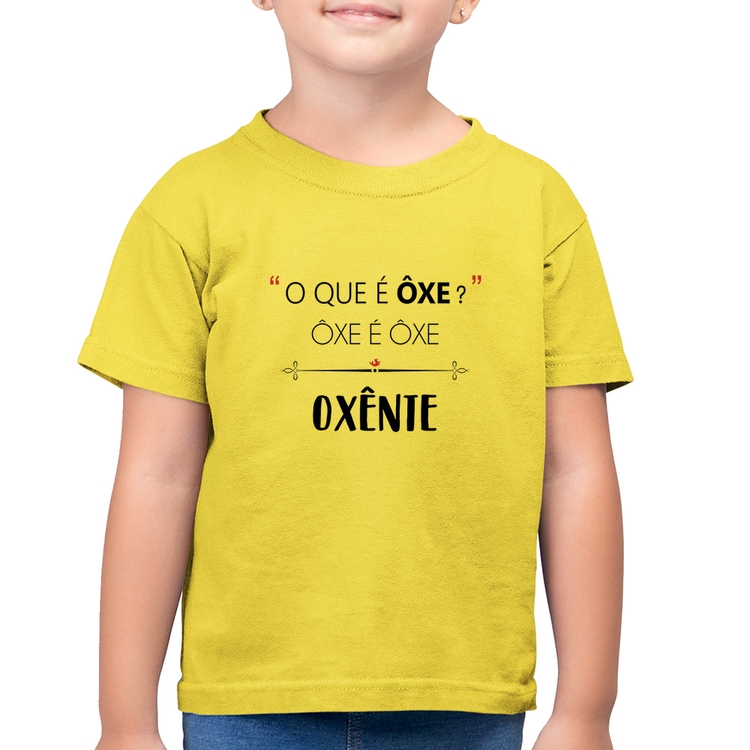 Camiseta Algodão Infantil Ôxe é Ôxe, Oxênte - Amarelo Canário
