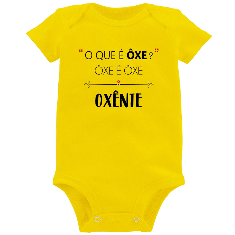 Body Bebê Ôxe é Ôxe, Oxênte - Amarelo