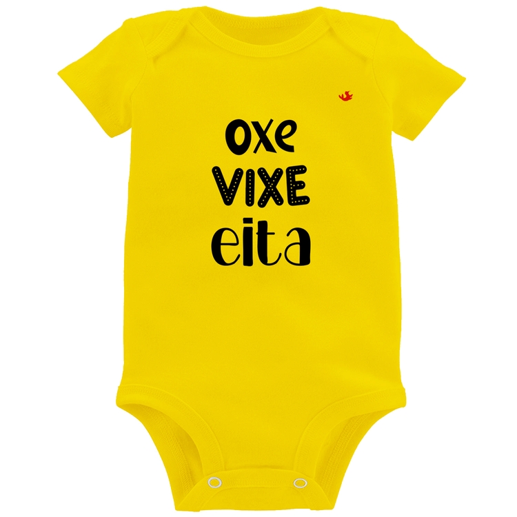 Body Bebê Oxe, Vixe, Eita - Amarelo